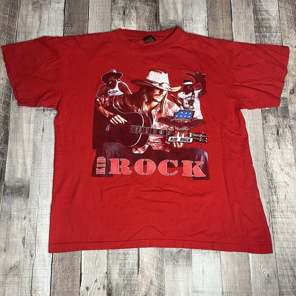 Kid Rock Shirt‎ Adult Large Red Born Free Tour 2011 Rock Band Tee